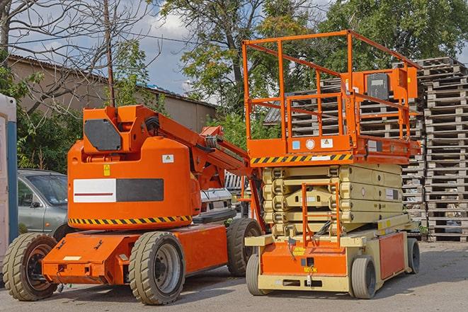 forklift carrying pallets in a warehouse in Bonny Doon